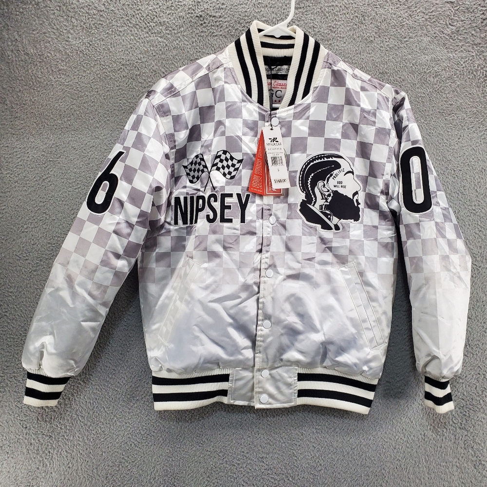 Boogie Nipsey Hussle White Satin Jacket Mens Small NWT